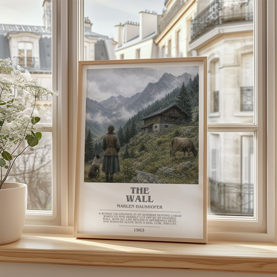 The Wall Bookish Wall Art by Marlen Haushofer – framed print by a bright window