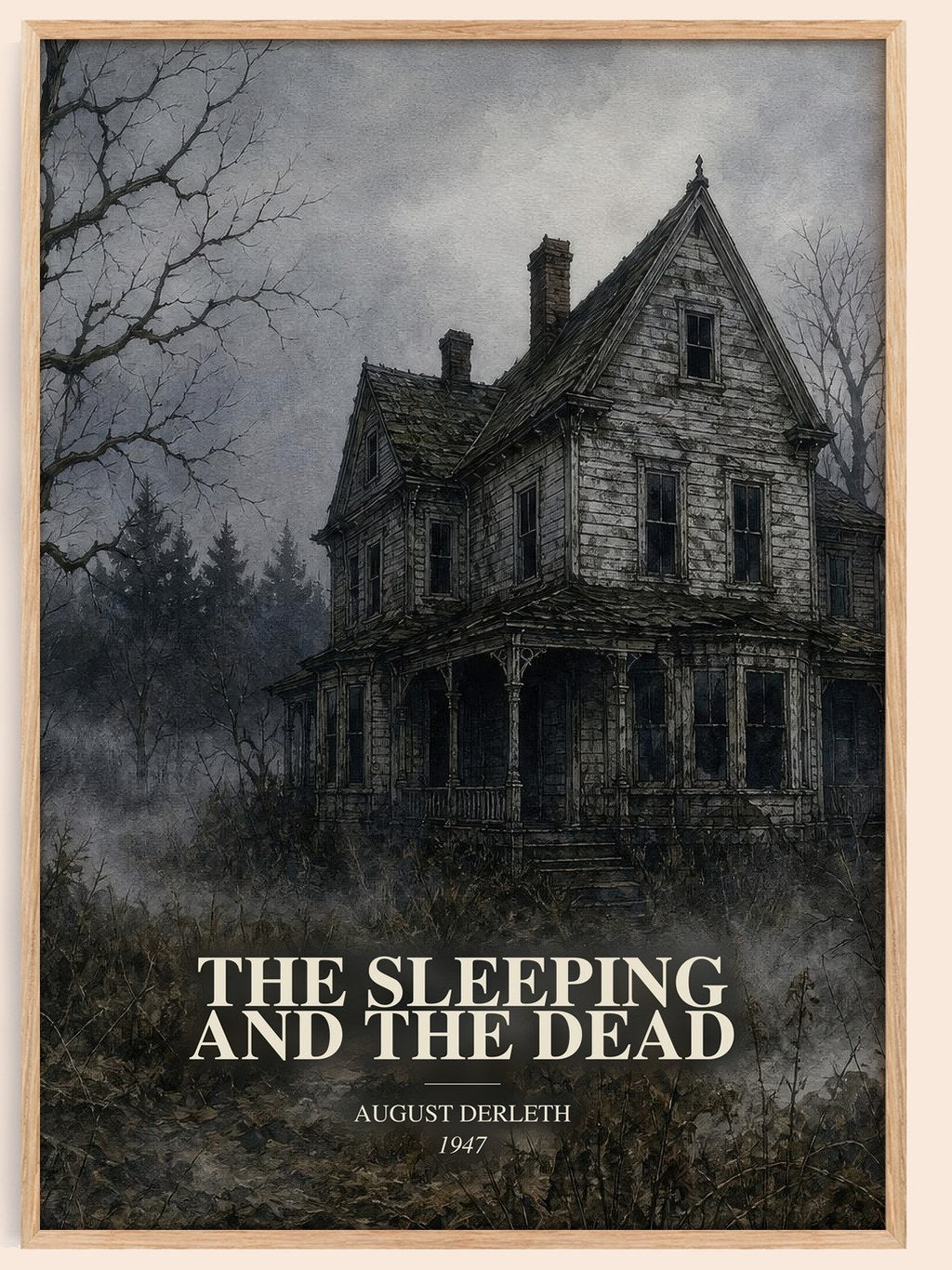 The Sleeping And The Dead watercolour book poster by August Derleth – framed literary art print