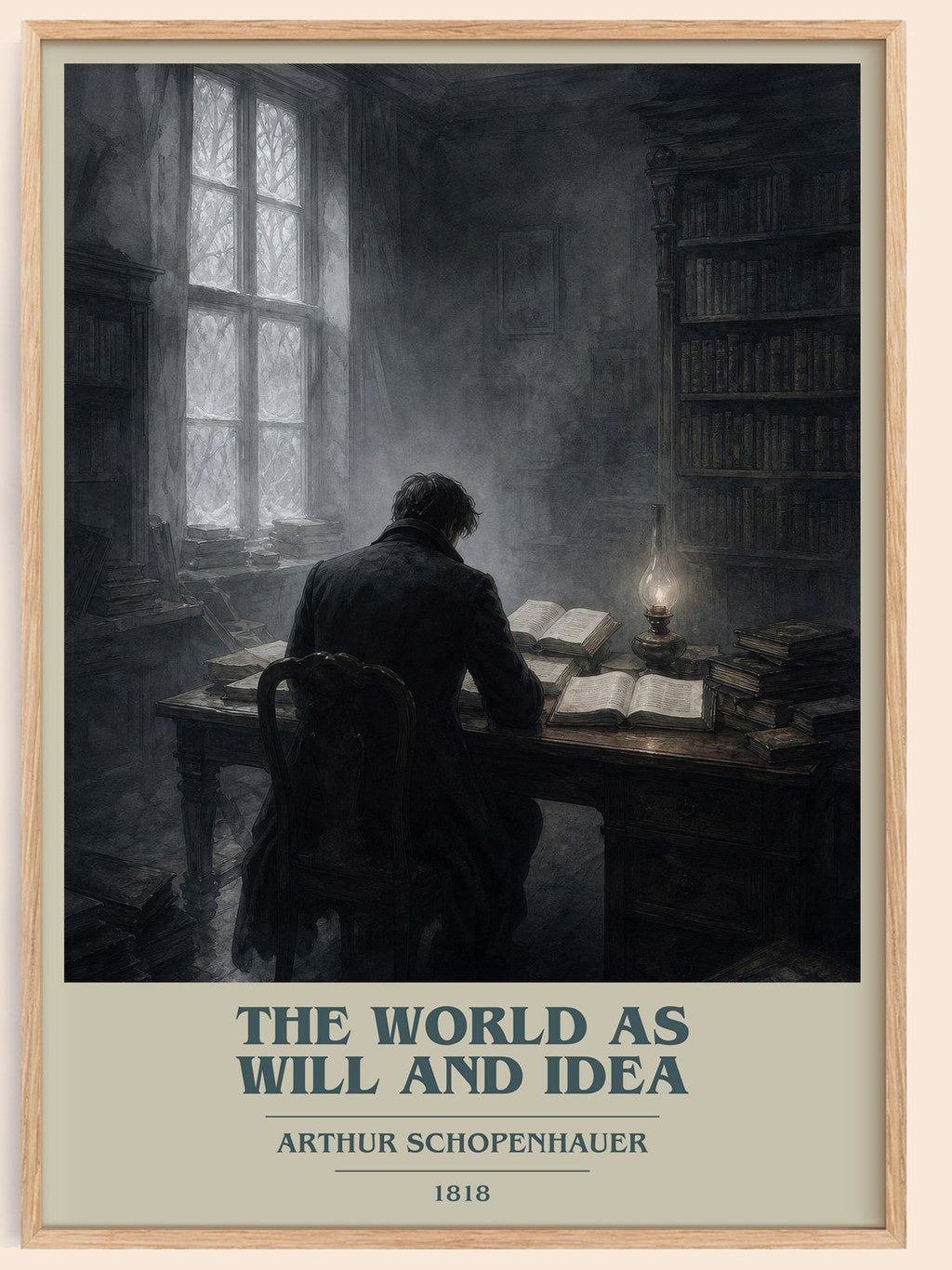 The World as Will and Idea book cover book poster by Arthur Schopenhauer – framed literary art print