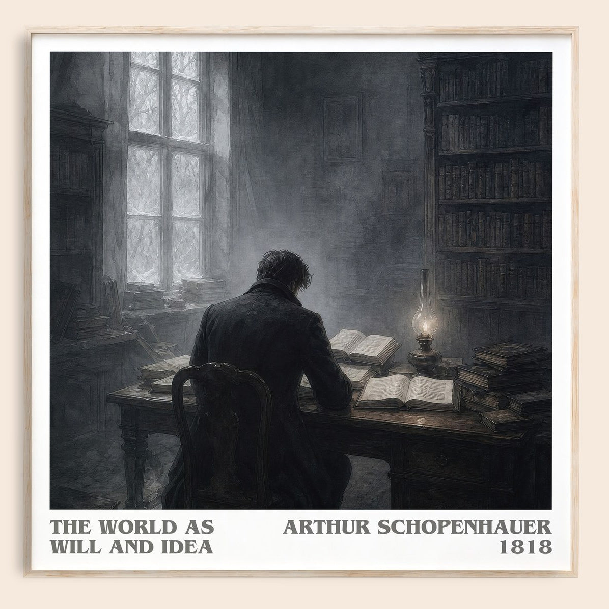The World as Will and Idea literary book poster by Arthur Schopenhauer – framed literary art print