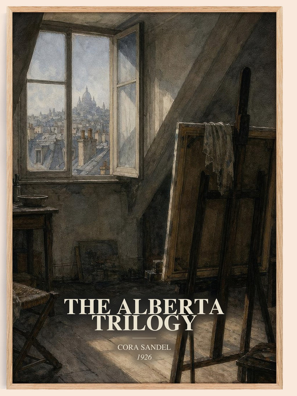 The Alberta Trilogy watercolour book poster by Cora Sandel – framed literary art print