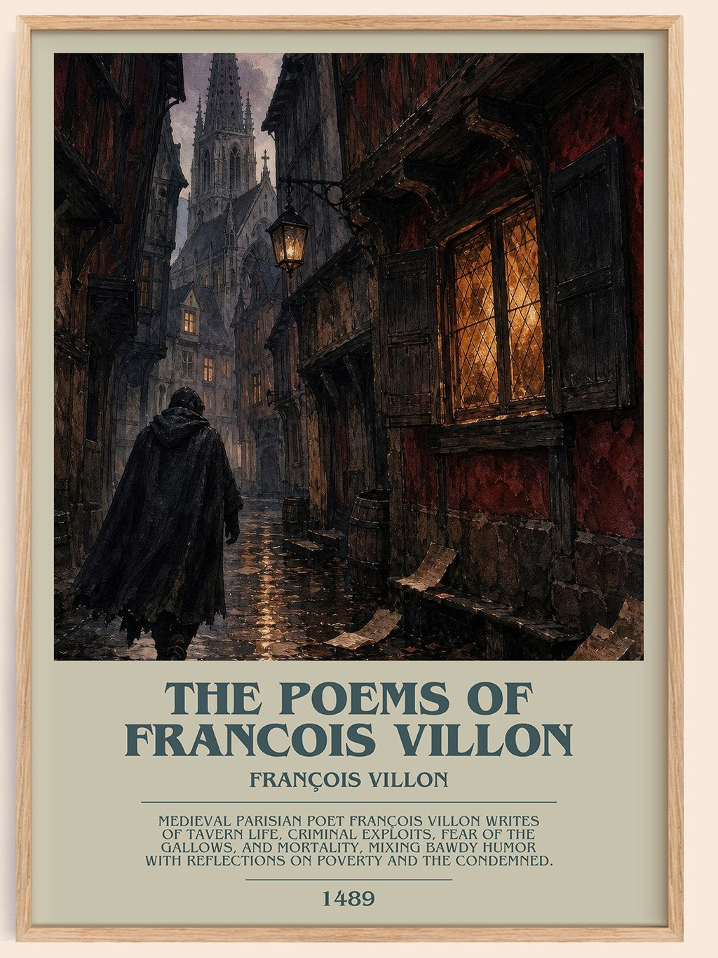 The Poems of Francois Villon Bookish Wall Art by François Villon – framed poster