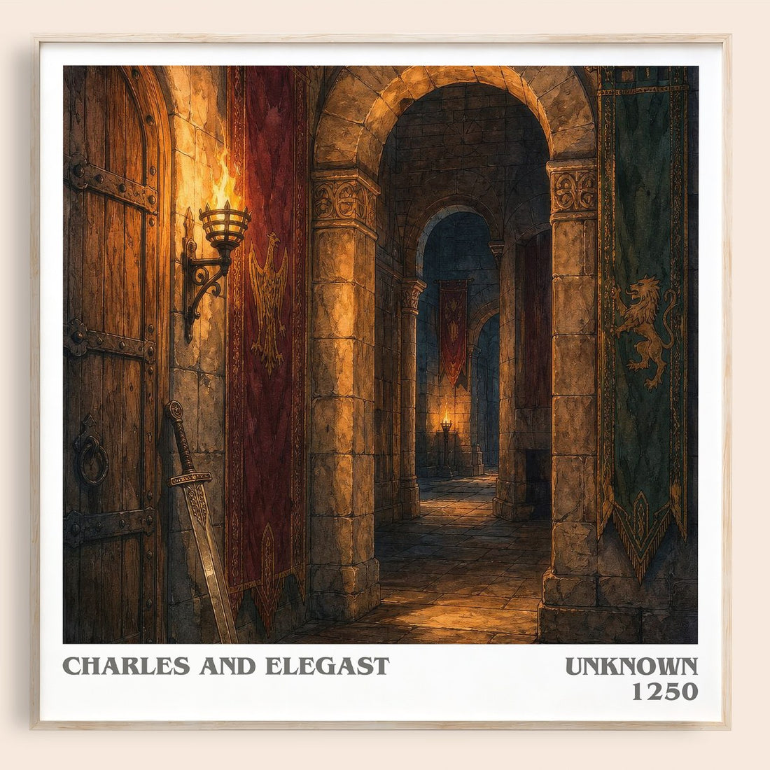 Charles And Elegast literary book poster by Unknown – framed literary art print