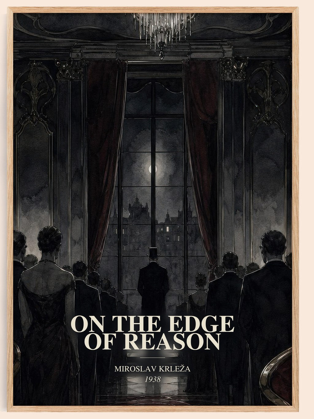 On the Edge of Reason watercolour book poster by Miroslav Krleža – framed literary art print