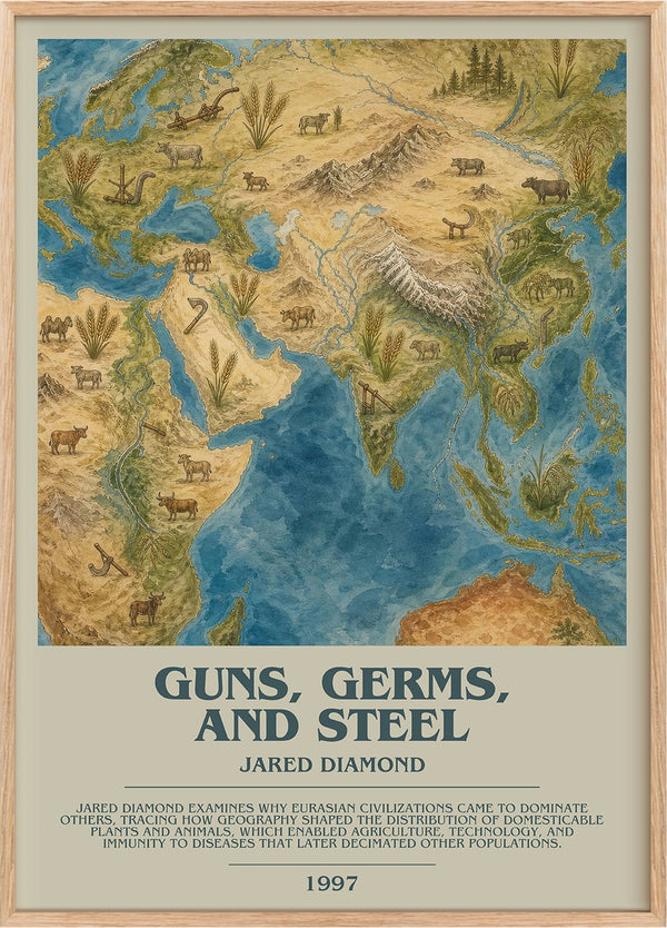 Guns, Germs, and Steel Bookish Wall Art by Jared Diamond