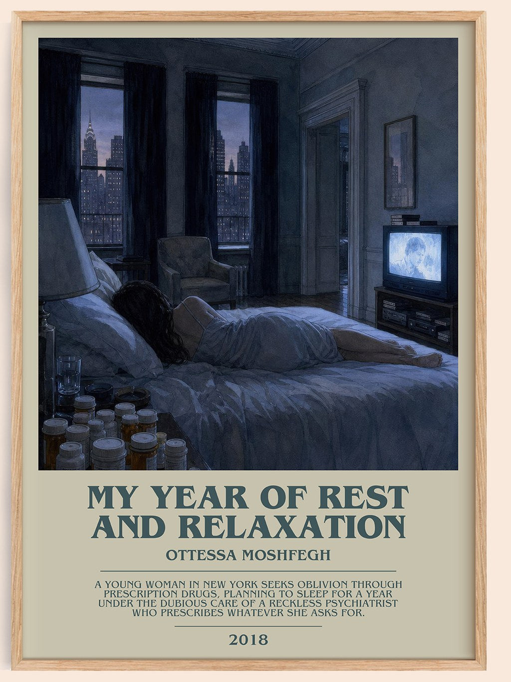 My Year of Rest and Relaxation Bookish Wall Art by Ottessa Moshfegh – framed poster