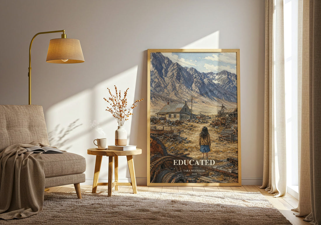Educated watercolour print in frame leaning in hallway – memoir wall art