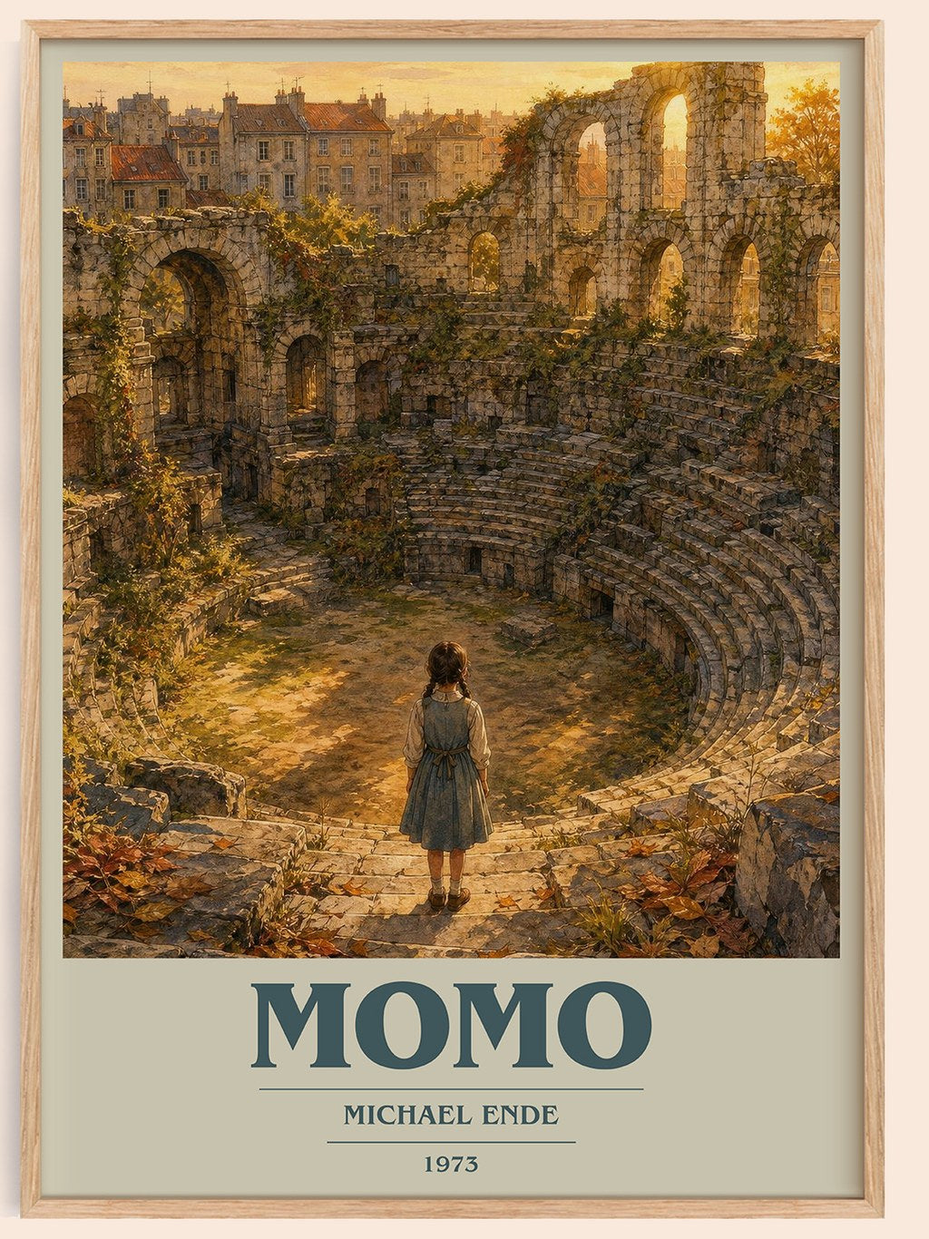 Momo book cover book poster by Michael Ende – framed literary art print