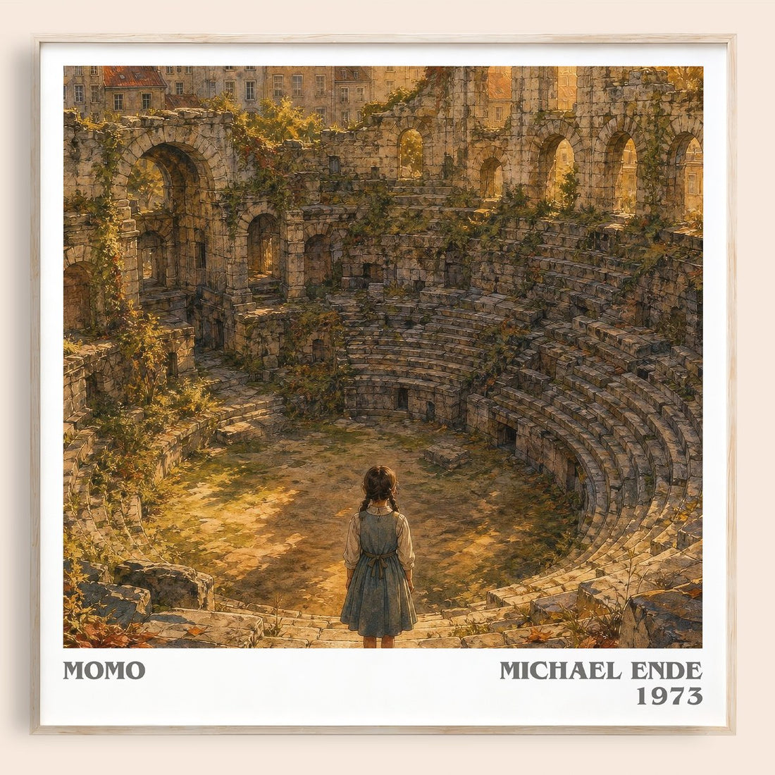 Momo literary book poster by Michael Ende – framed literary art print