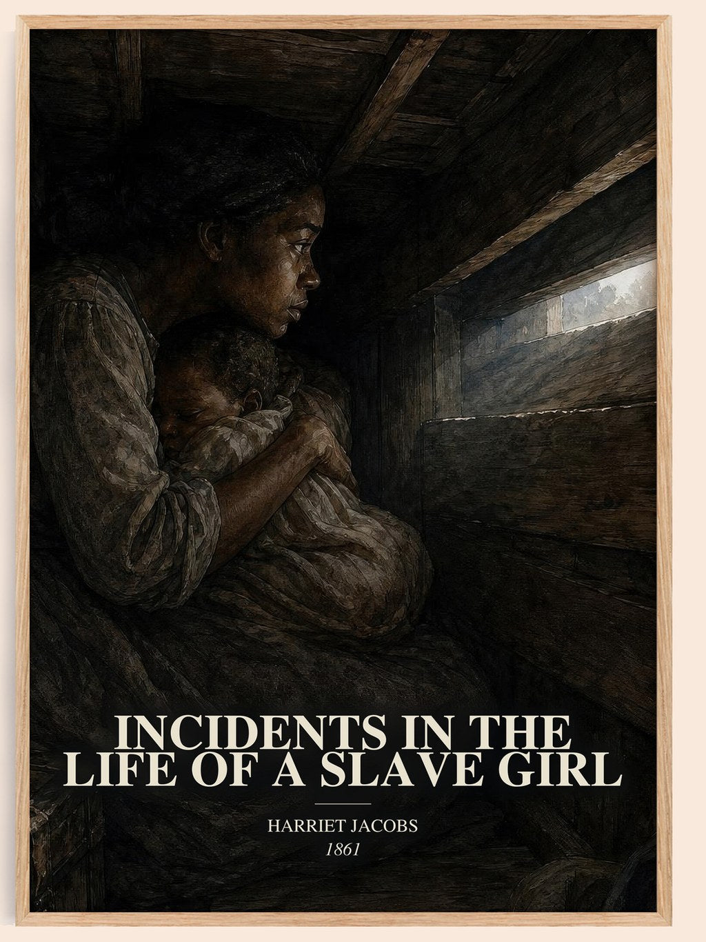 Incidents in the Life of a Slave Girl watercolour book poster by Harriet Jacobs – framed literary art print