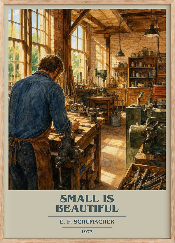 Small Is Beautiful Book Cover Poster by E. F. Schumacher