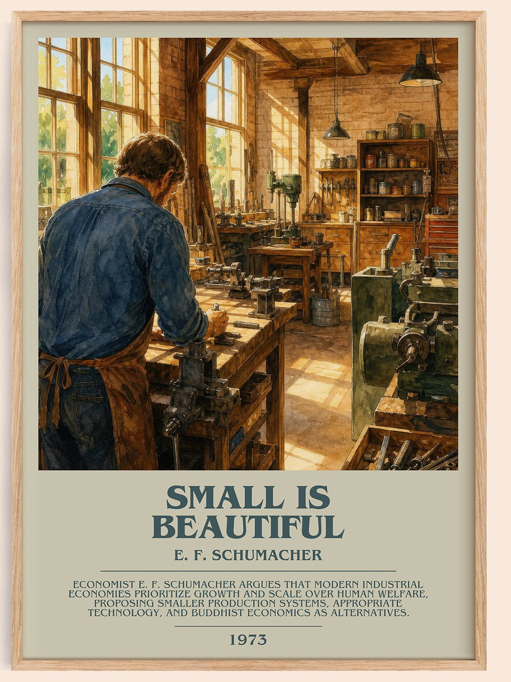 Small Is Beautiful Bookish Wall Art by E. F. Schumacher – framed poster