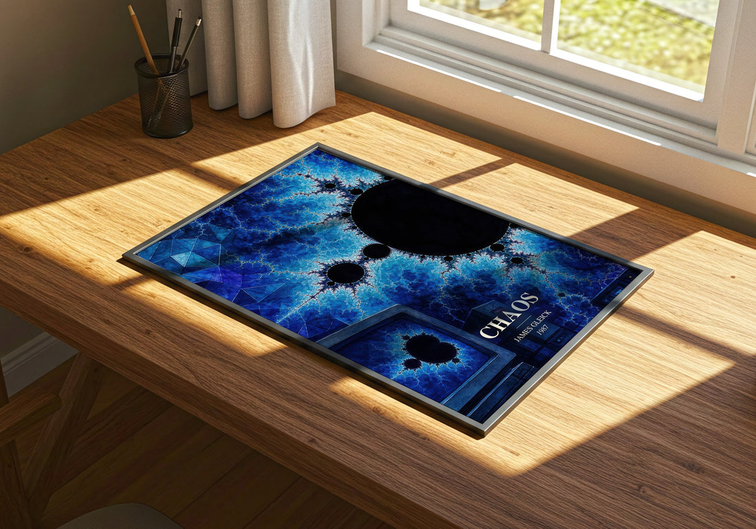 Chaos watercolour book poster framed on wall – non fiction wall art