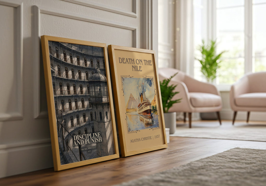 Discipline and Punish watercolour print framed by window – literary home decor