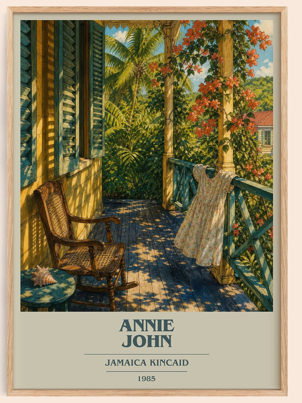 Annie John book cover book poster by Jamaica Kincaid – framed literary art print