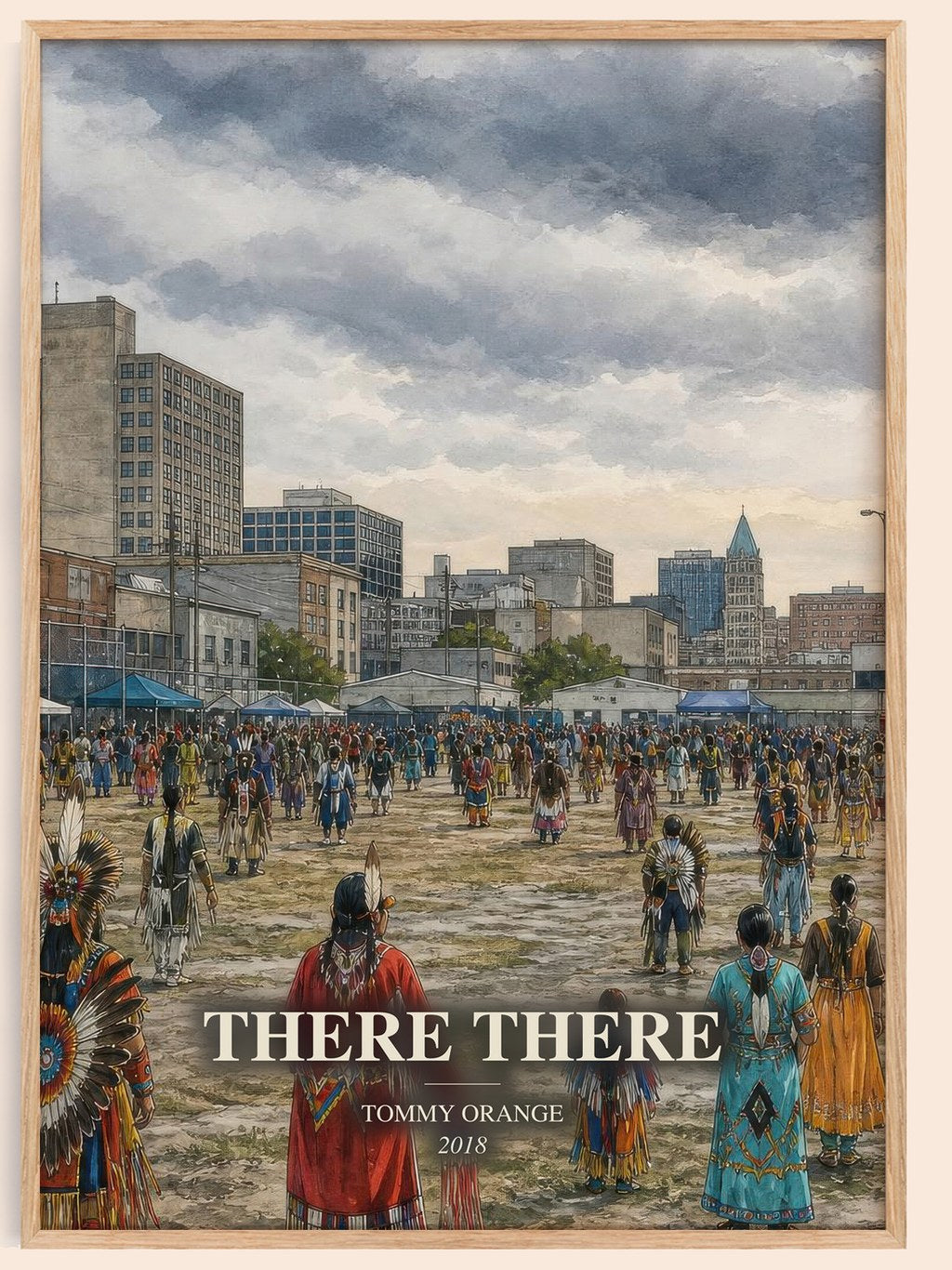 There There watercolour book poster by Tommy Orange – framed literary art print