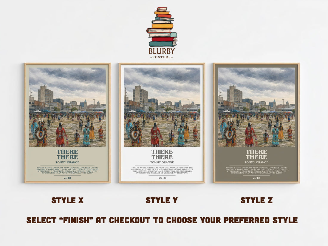 There There Bookish Wall Art by Tommy Orange – Style X, Y and Z side by side – choose your finish