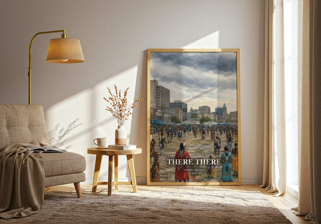 There There watercolour print in frame leaning in hallway – contemporary fiction wall art