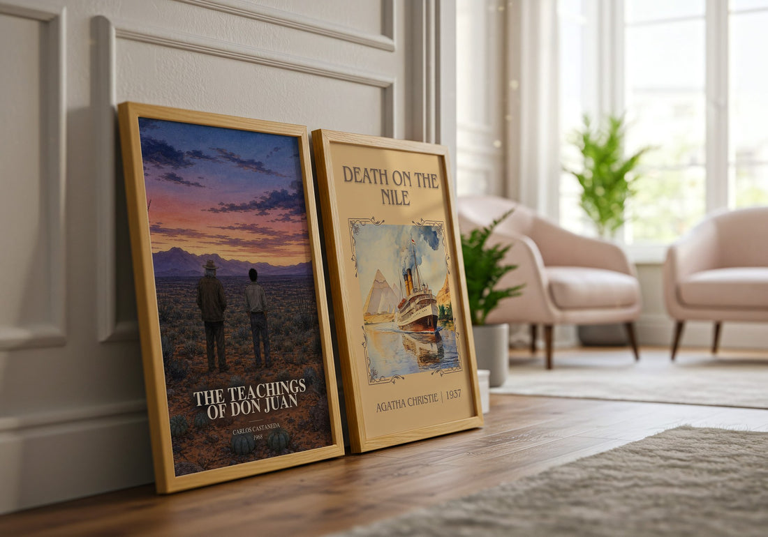 The Teachings Of Don Juan watercolour print framed by window – literary home decor