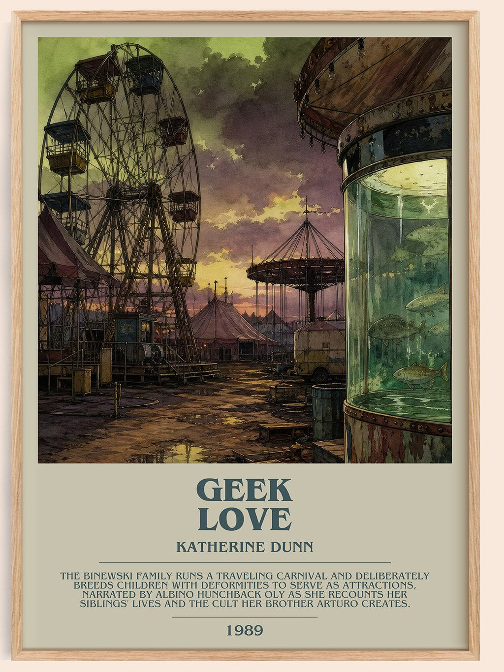 Geek Love Bookish Wall Art by Katherine Dunn – framed poster