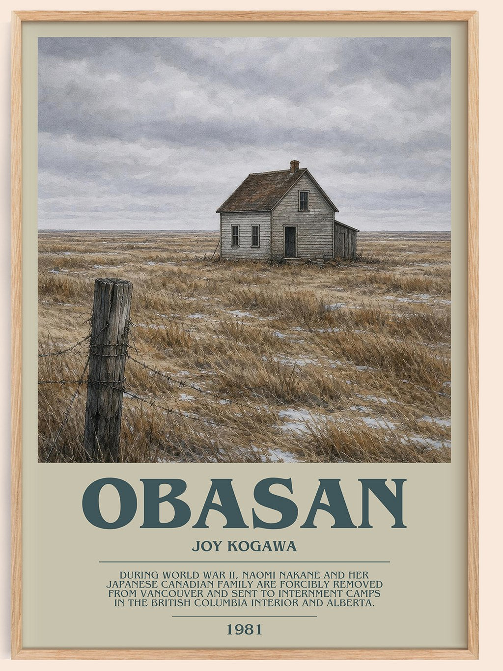 Obasan Bookish Wall Art by Joy Kogawa – framed poster