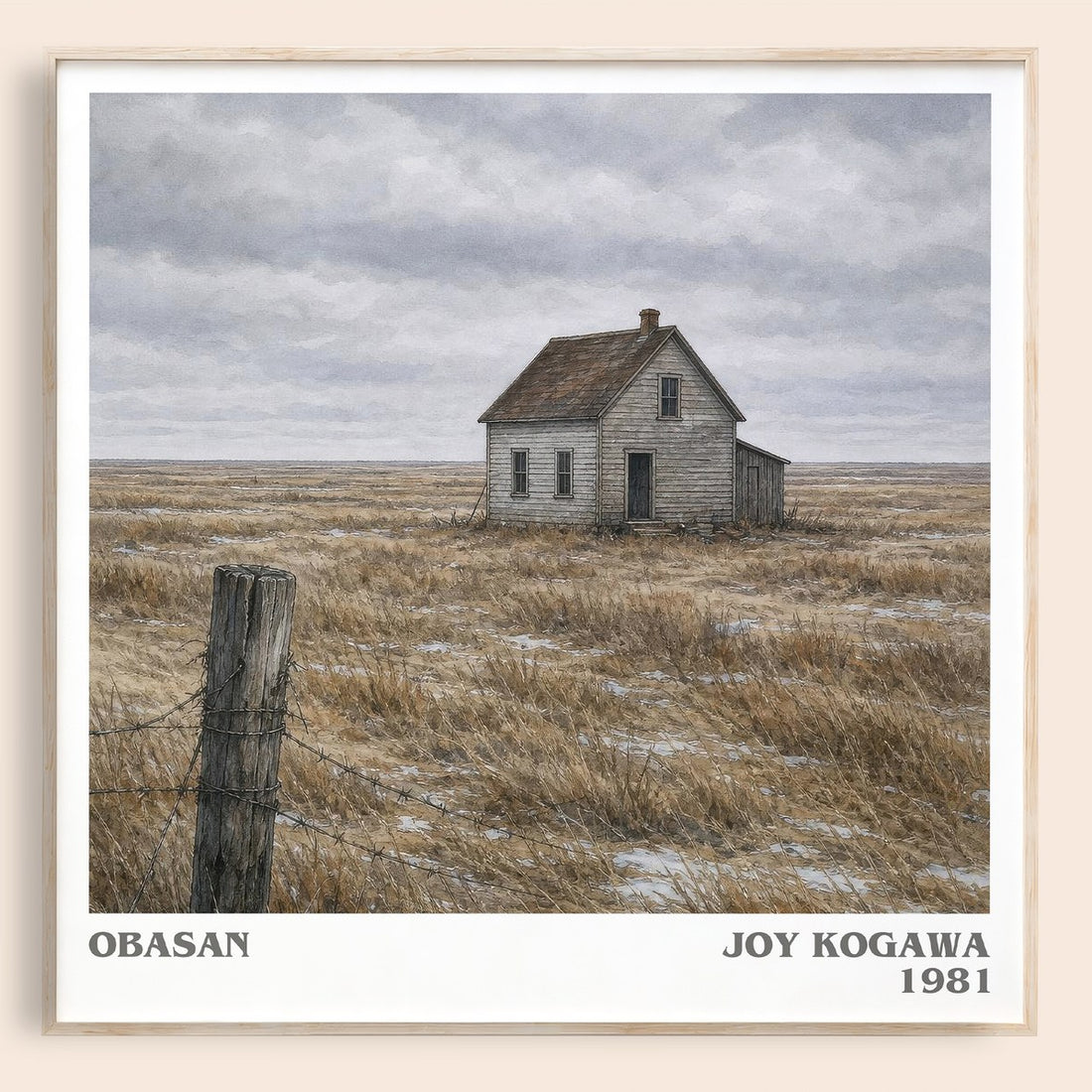 Obasan literary book poster by Joy Kogawa – framed literary art print