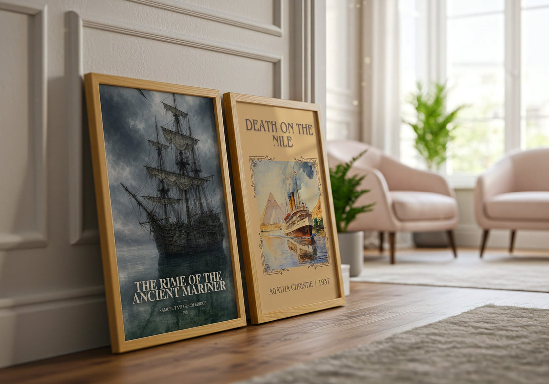 The Rime of the Ancient Mariner watercolour print framed by window – literary home decor