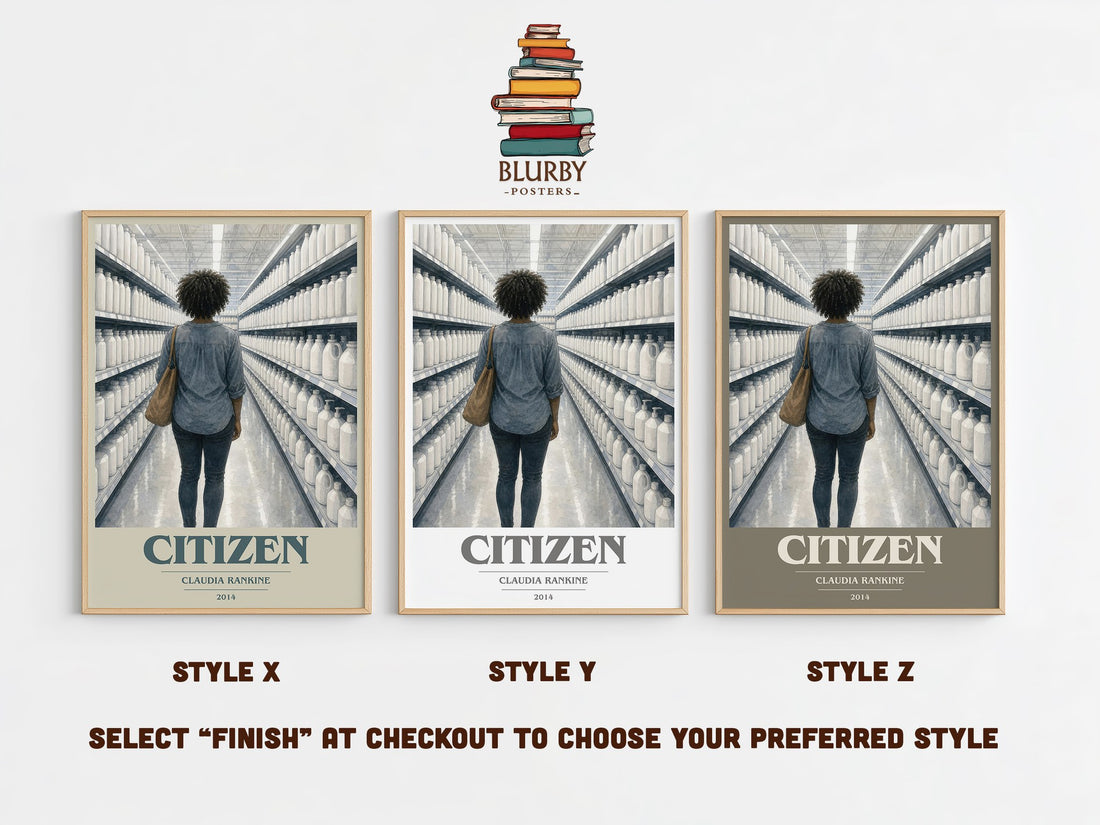Citizen book cover print in frame leaning in hallway – poetry wall art (mockup)