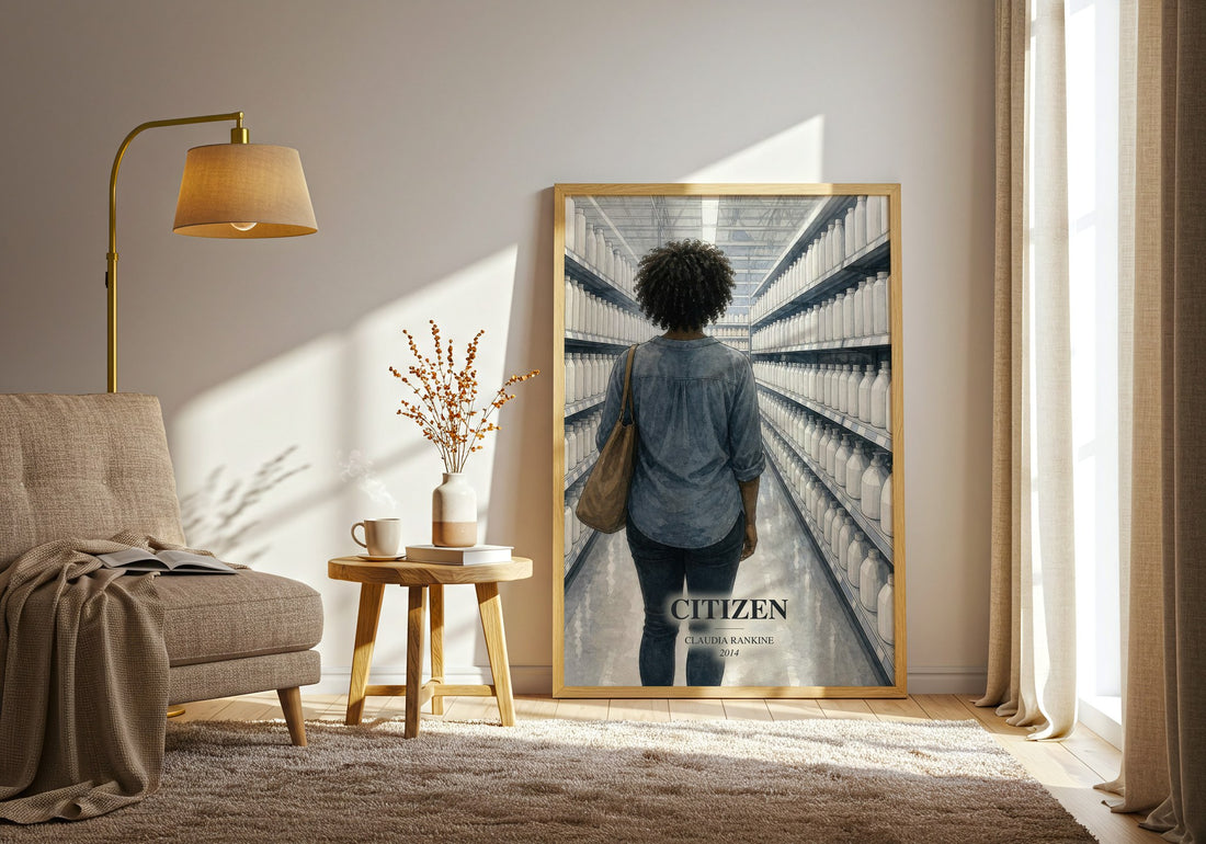 Citizen watercolour print in frame leaning in hallway – poetry wall art