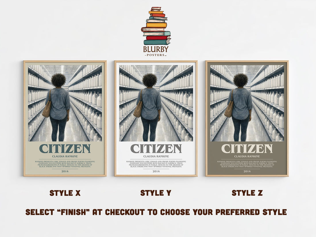 Citizen Bookish Wall Art by Claudia Rankine – Style X, Y and Z side by side – choose your finish