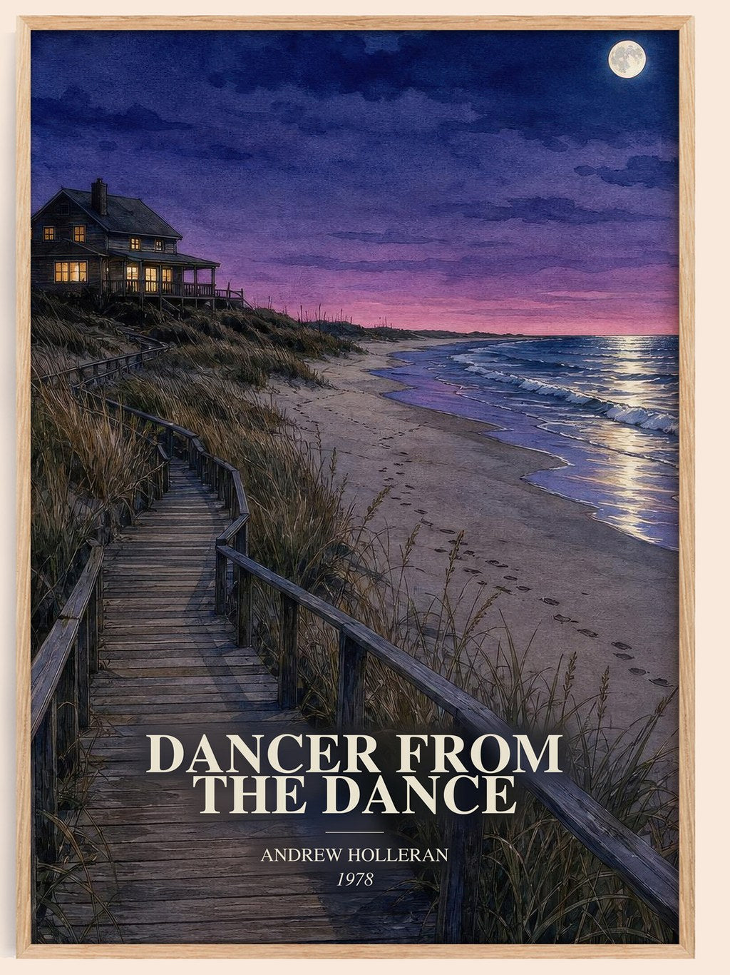 Dancer From The Dance watercolour book poster by Andrew Holleran – framed literary art print