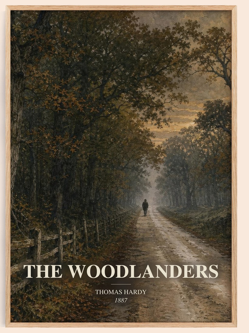 The Woodlanders watercolour book poster by Thomas Hardy – framed literary art print