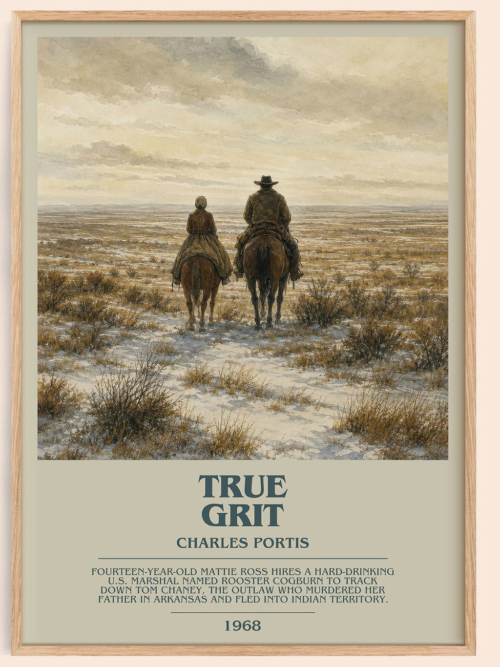 True Grit Bookish Wall Art by Charles Portis – framed poster