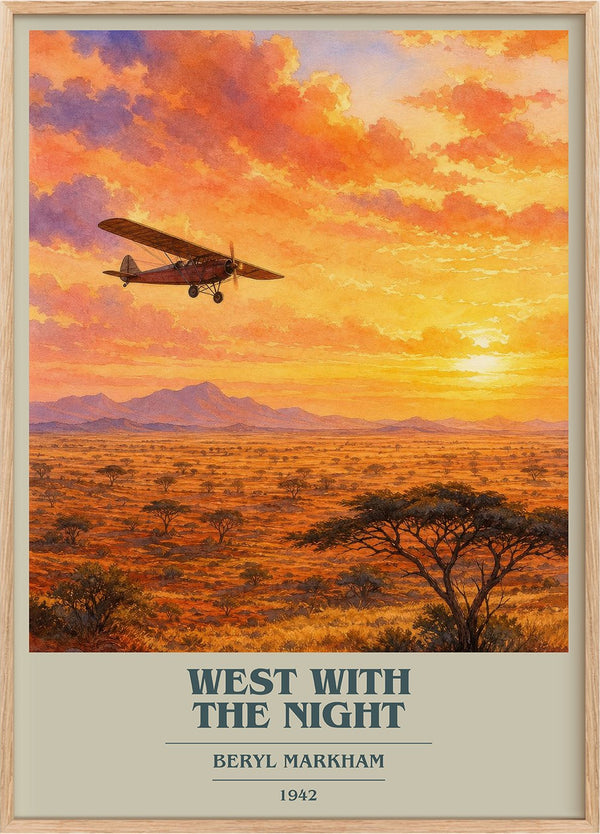 West With the Night Book Cover Poster by Beryl Markham