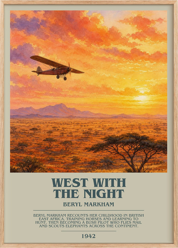 West With the Night Bookish Wall Art by Beryl Markham