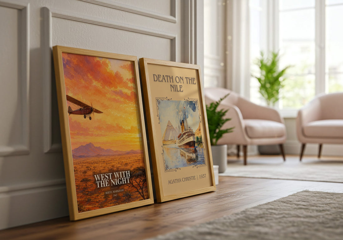 West With the Night watercolour print framed by window – literary home decor