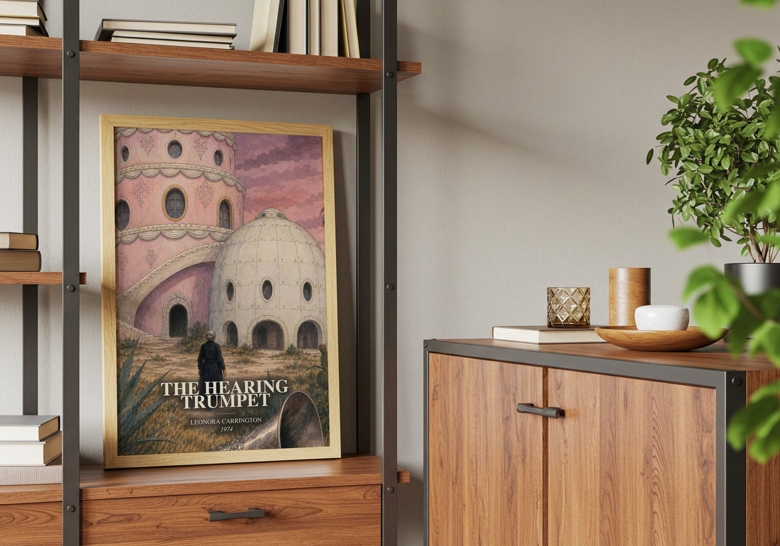 The Hearing Trumpet book watercolour illustration paper finish options – matte satin gloss