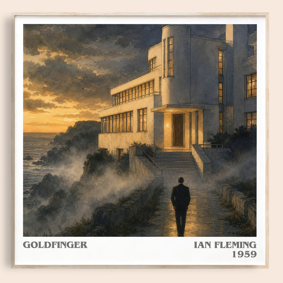 Goldfinger literary book poster by Ian Fleming – framed literary art print