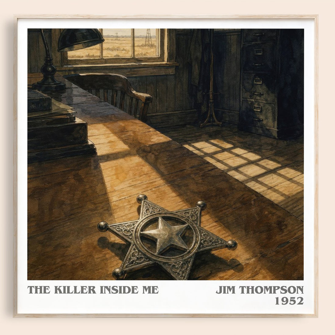 The Killer Inside Me literary book poster by Jim Thompson – framed literary art print
