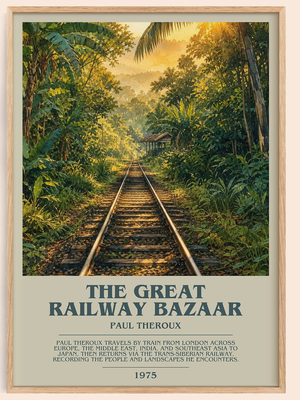 The Great Railway Bazaar Bookish Wall Art by Paul Theroux – framed poster