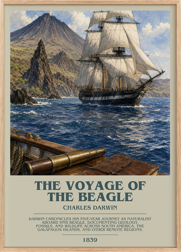 The Voyage of the Beagle Bookish Wall Art by Charles Darwin
