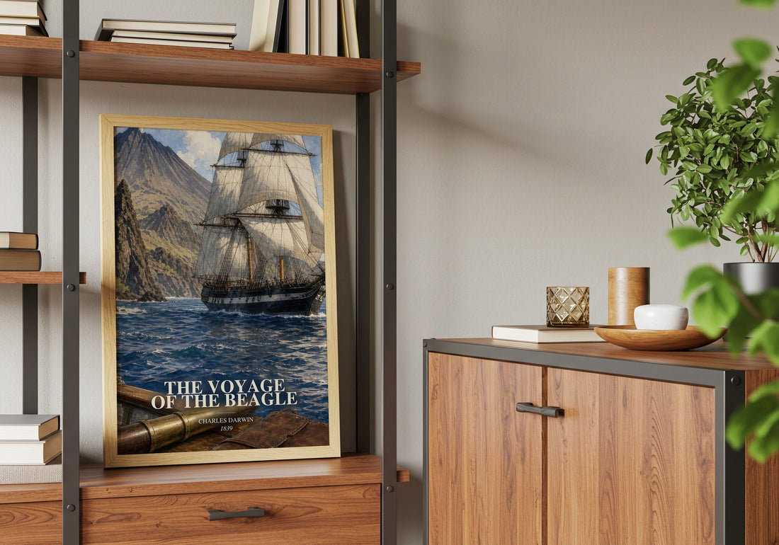 The Voyage of the Beagle book watercolour illustration paper finish options – matte satin gloss