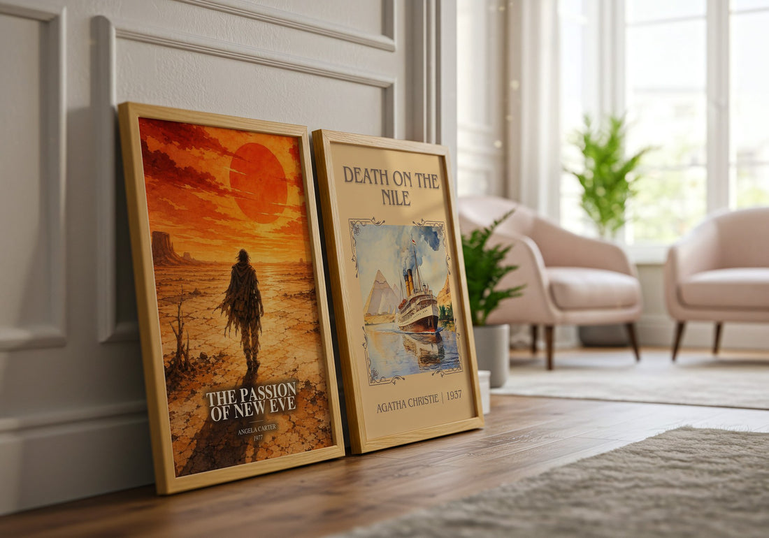 The Passion Of New Eve watercolour print framed by window – literary home decor
