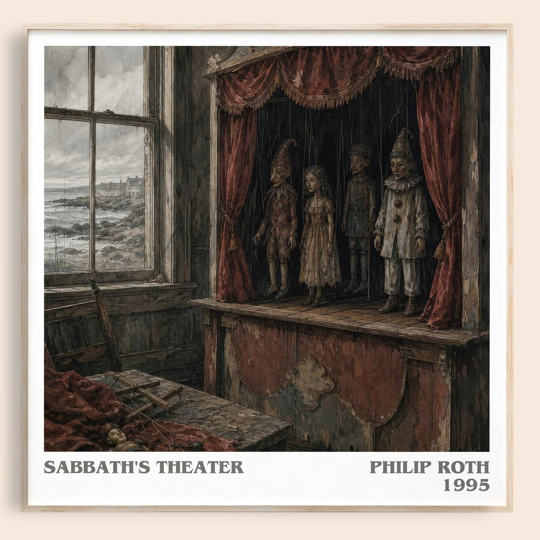 Sabbath's Theater literary book poster by Philip Roth – framed literary art print