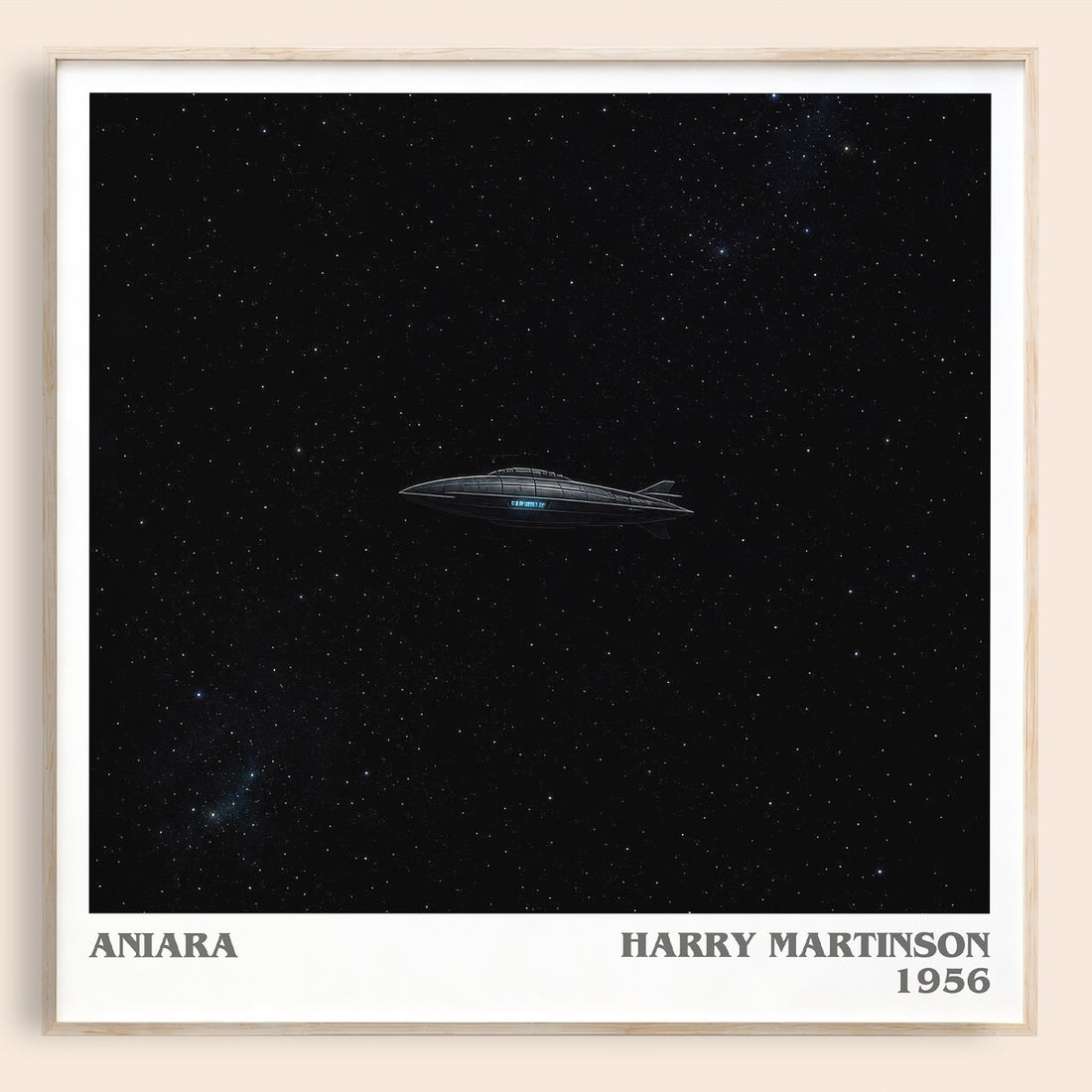 Aniara literary book poster by Harry Martinson – framed literary art print