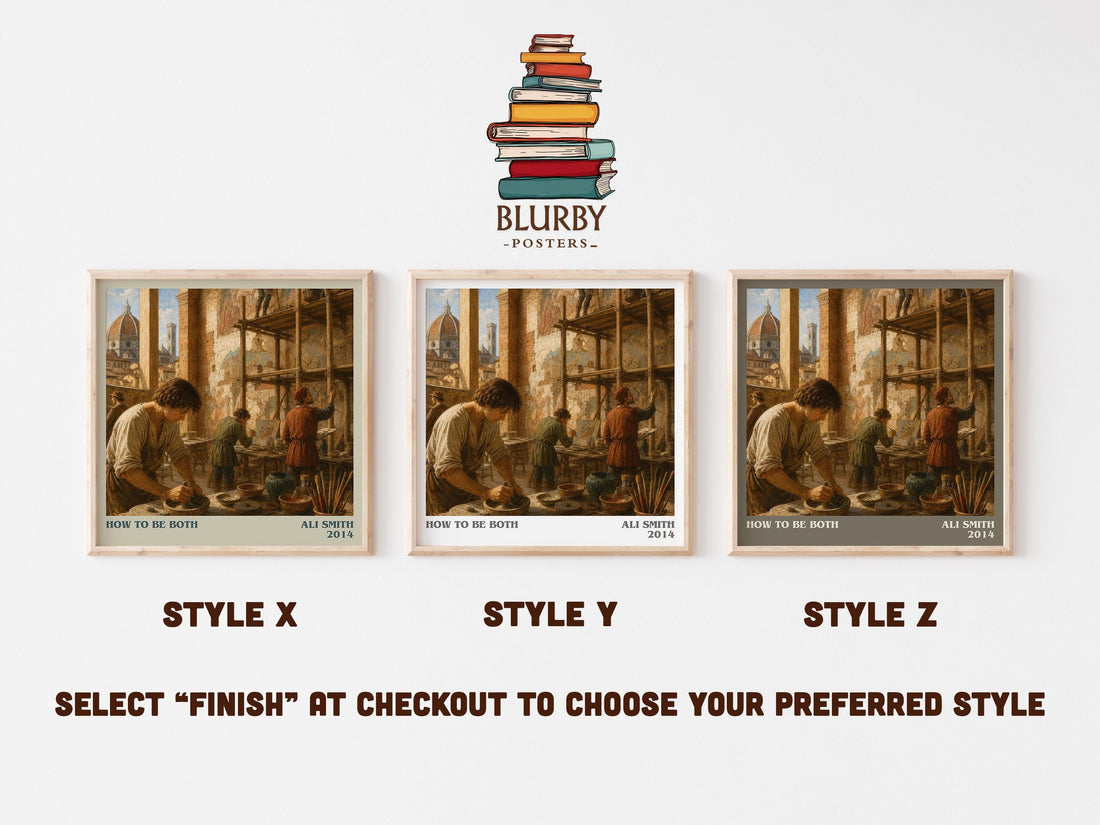 How to be both literary print in frame leaning in hallway – literary fiction wall art (mockup)