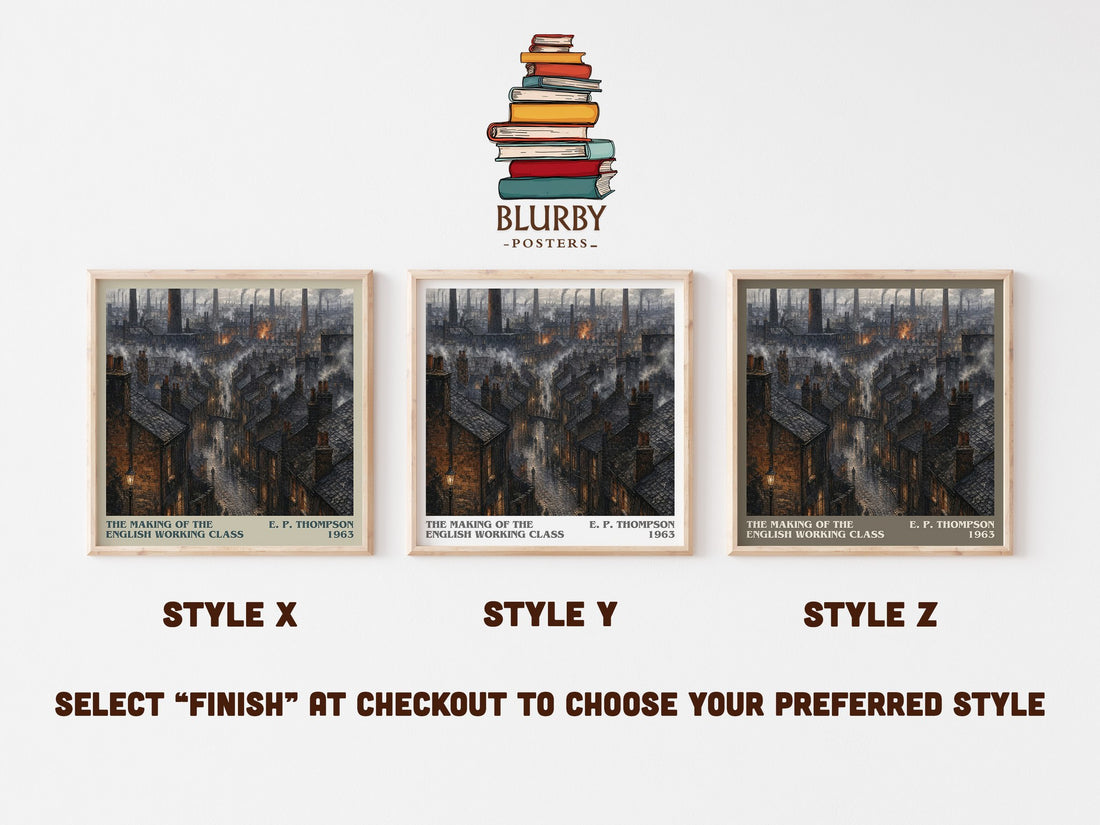 The Making of the English Working Class literary print in frame leaning in hallway – non fiction wall art (mockup)