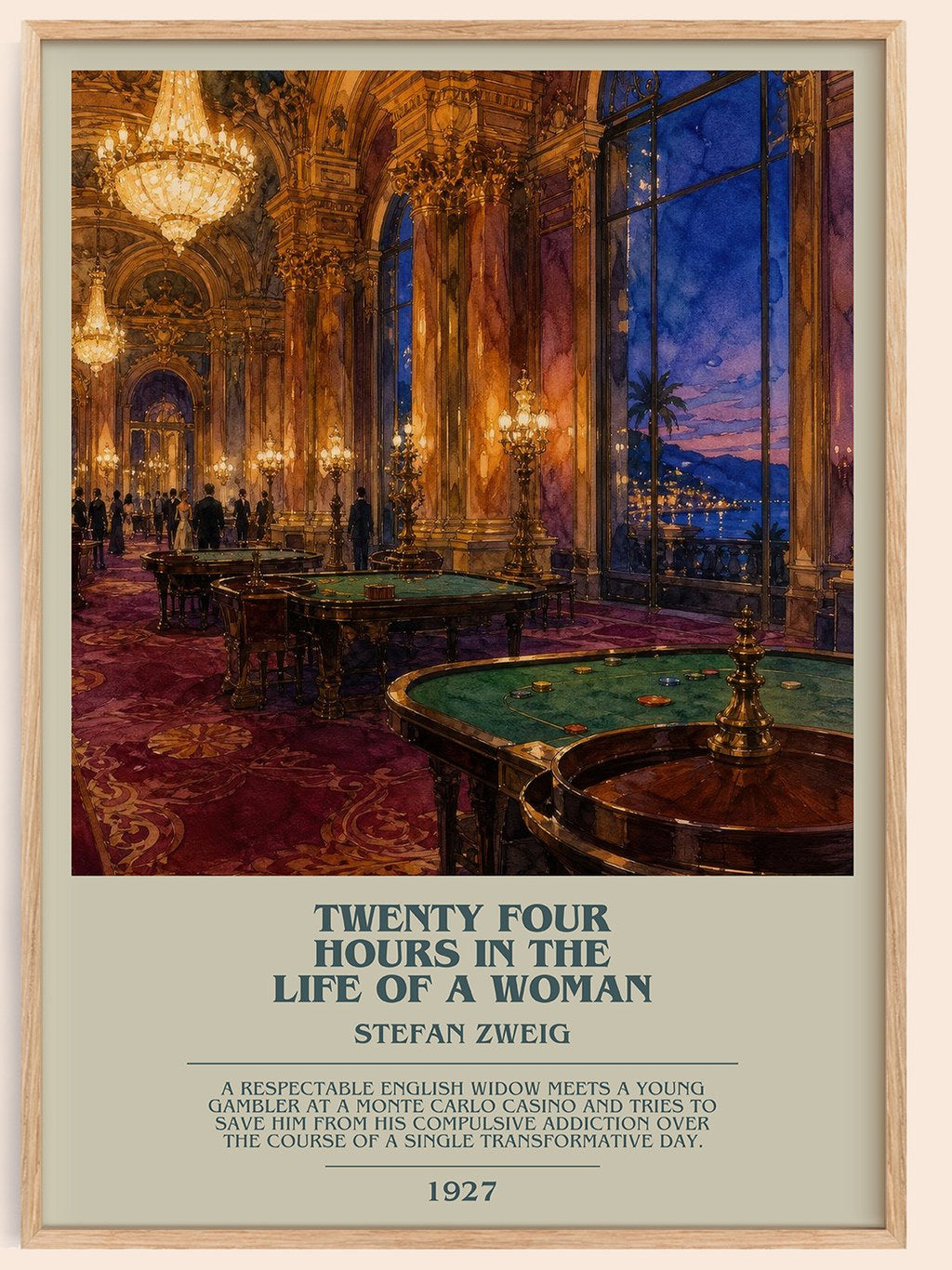 Twenty Four Hours In The Life Of A Woman Bookish Wall Art by S. Zweig – framed poster