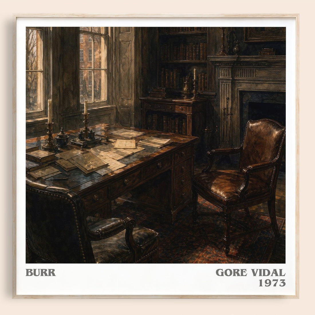 Burr literary book poster by Gore Vidal – framed literary art print