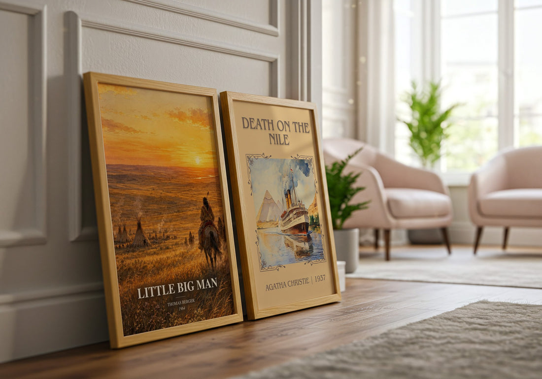 Little Big Man watercolour print framed by window – literary home decor